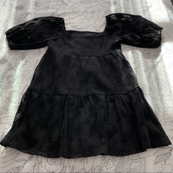 NWT Black Floral Tiered Dress - Picture 6 of 6